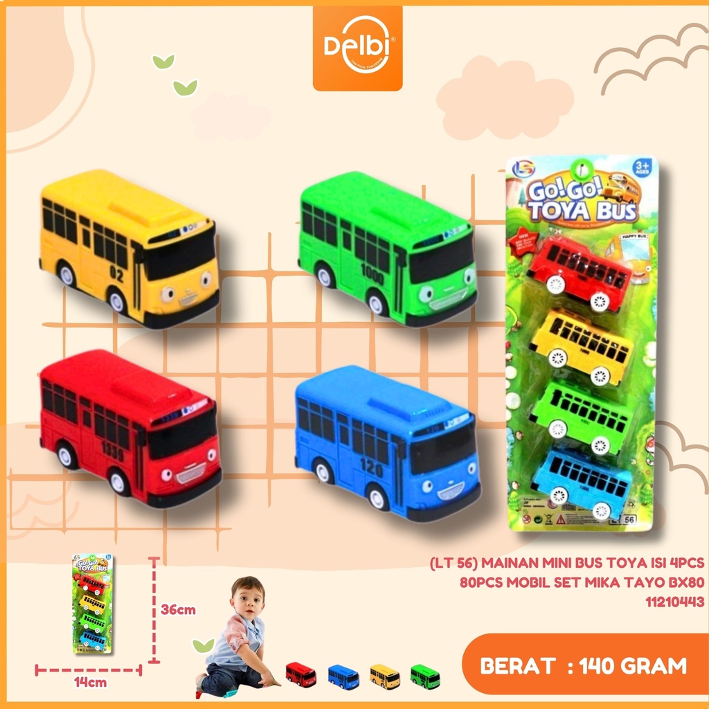[LT 56] MAINAN MINI BUS TOYA ISI 4PCS 80PCS MOBIL SET MIKA TAYO BX80