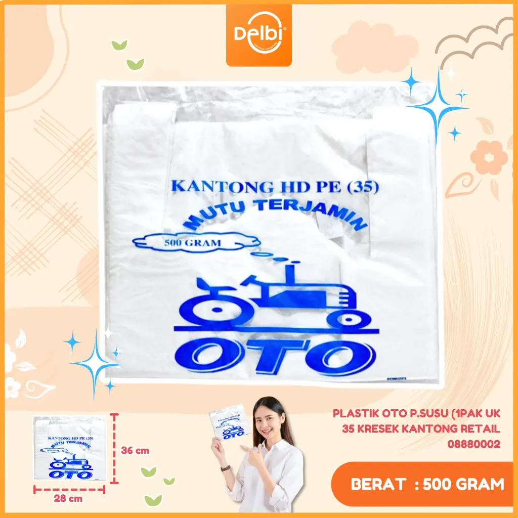 [08880002] PLASTIK OTO P.SUSU (1PAK UK 35 KRESEK KANTONG RETAIL