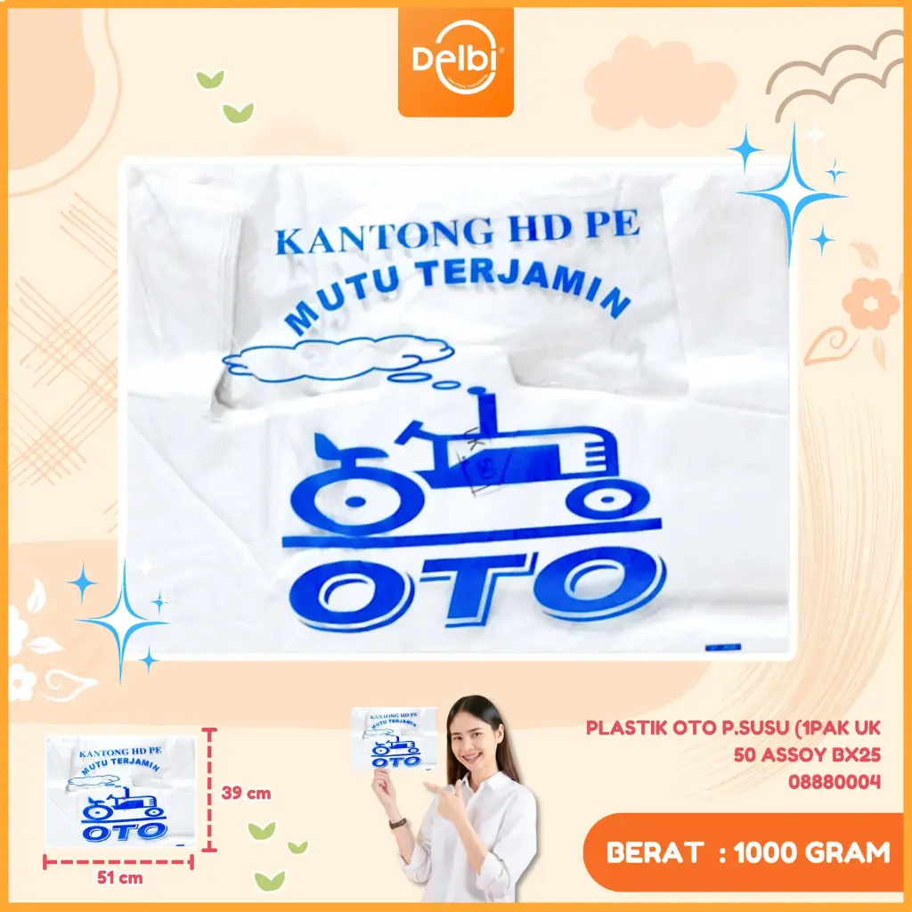[08880004] PLASTIK OTO P.SUSU (1PAK UK 50 ASSOY BX25