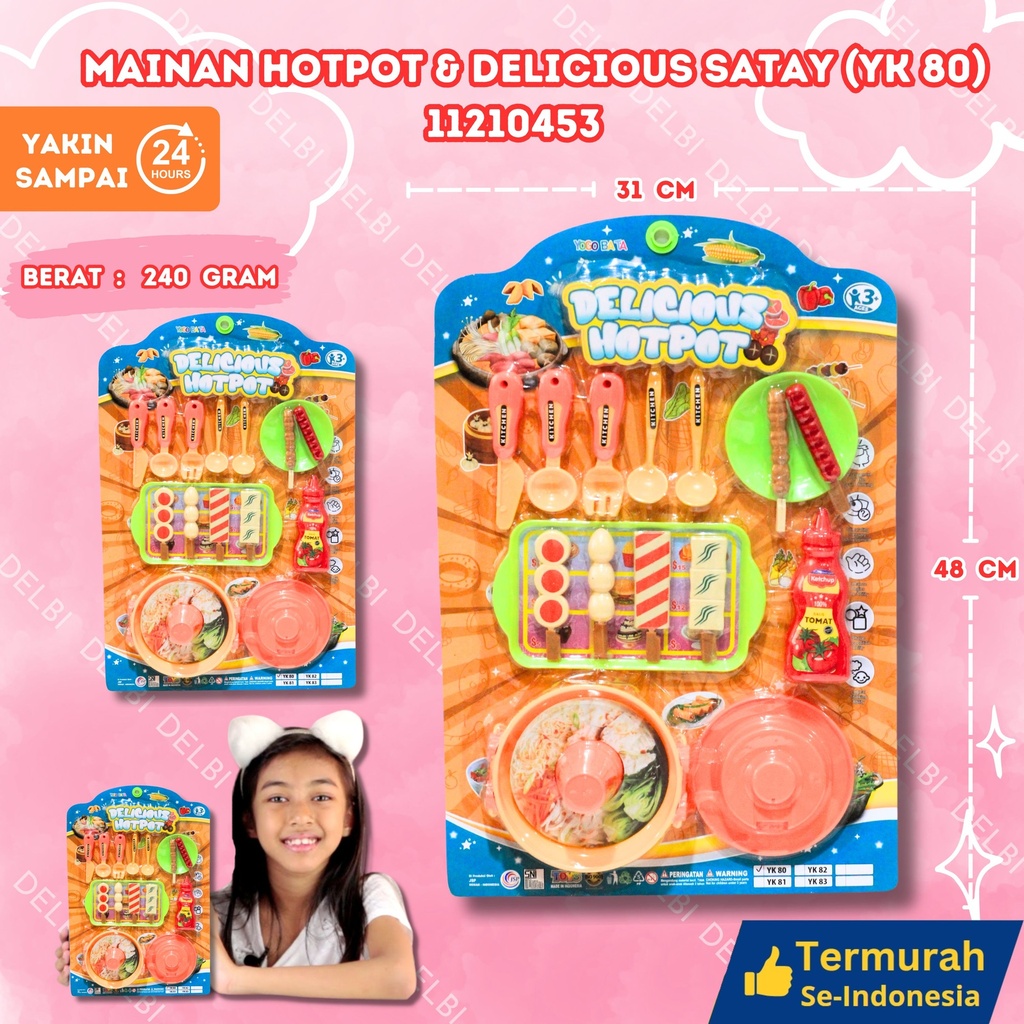 (YK 80) MAINAN HOTPOT n DELICIOUS SATAY 56PCS BX56
