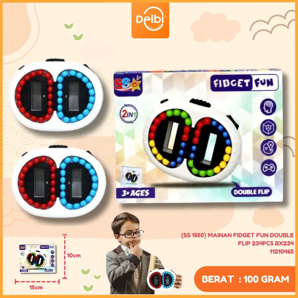 [SS 1550] MAINAN FIDGET FUN DOUBLE FLIP 234PCS BX234