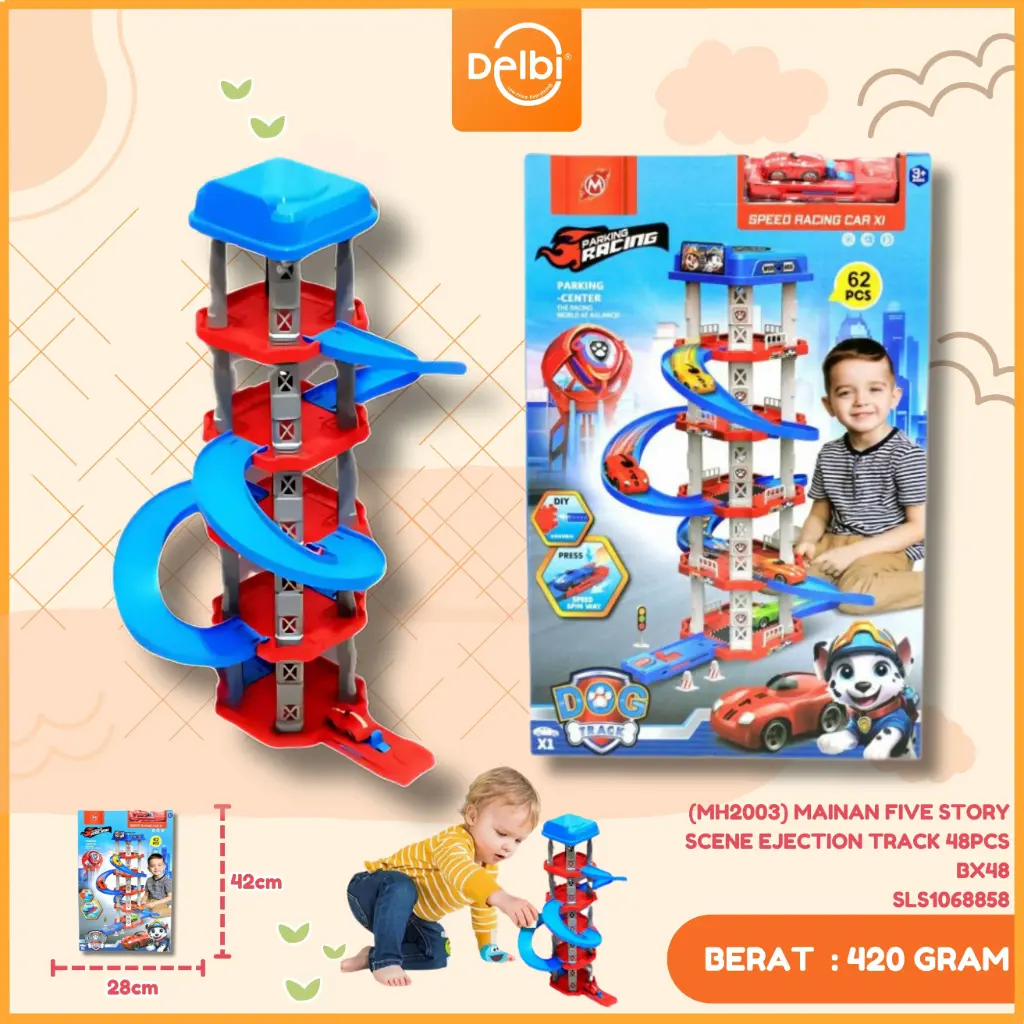 (MH2003) MAINAN FIVE STORY SCENE EJECTION TRACK 48PCS BX48