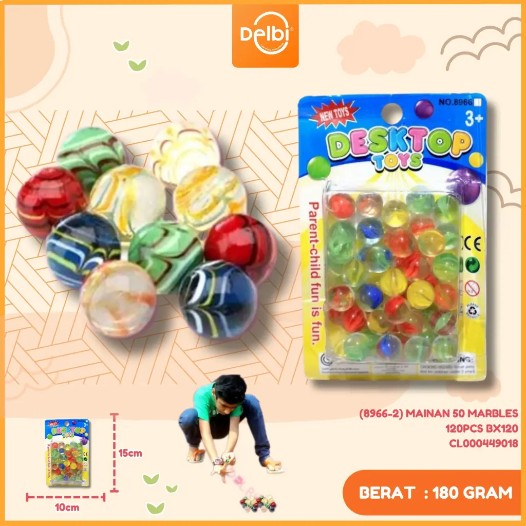 (8966-2) MAINAN 50 MARBLES 120PCS BX120