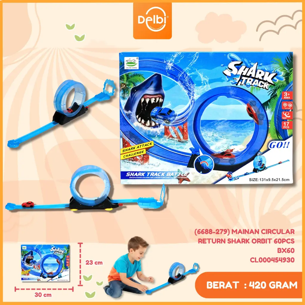 (6688-279) MAINAN CIRCULAR RETURN SHARK ORBIT 60PCS BX60