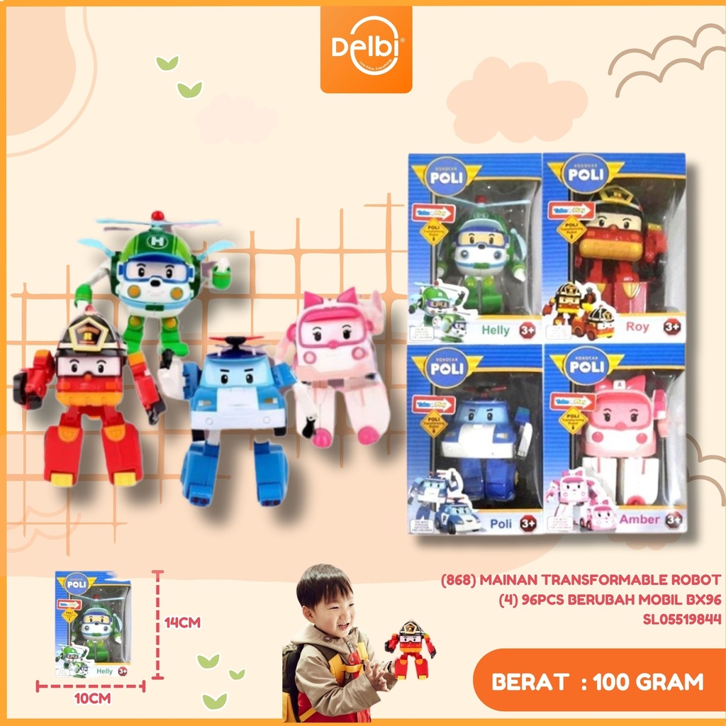 (868) MAINAN TRANSFORMABLE ROBOT (4) 96PCS BERUBAH MOBIL BX96