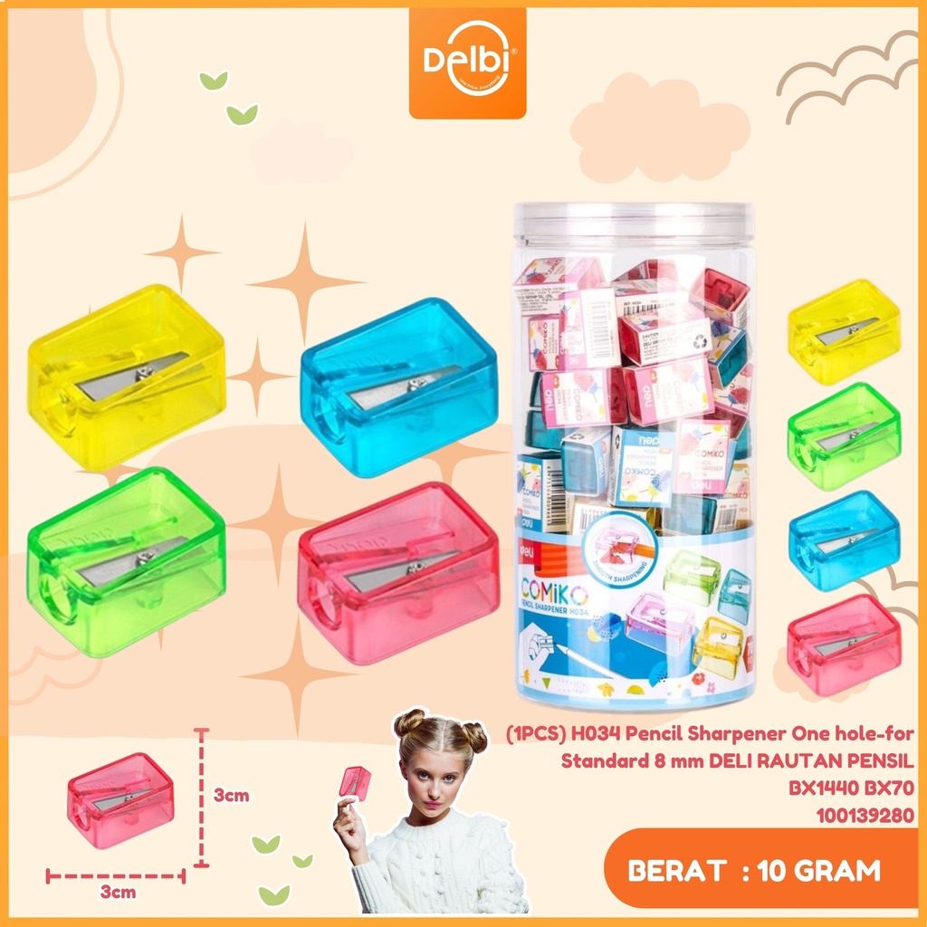 [100139280] (1PCS) H034 Pencil Sharpener One hole-for Standard 8 mm DELI RAUTAN PENSIL BX1440 BX70