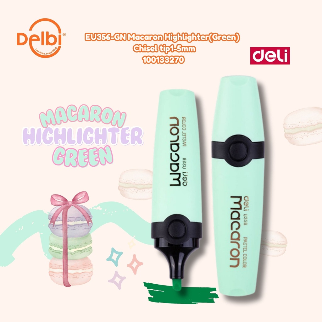 DELI EU356-GN Macaron Highlighter(Green) Chisel tip1-5mm STABILO BX96