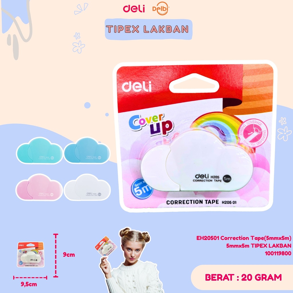 [100119800] EH20501 Correction Tape(5mmx5m) 5mmx5m TIPEX Kertas BX24 BX432