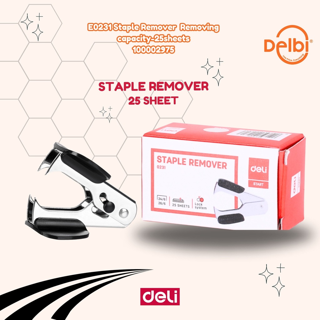 DELI E0231 Staple Remover Removing capacity-25sheets BX12