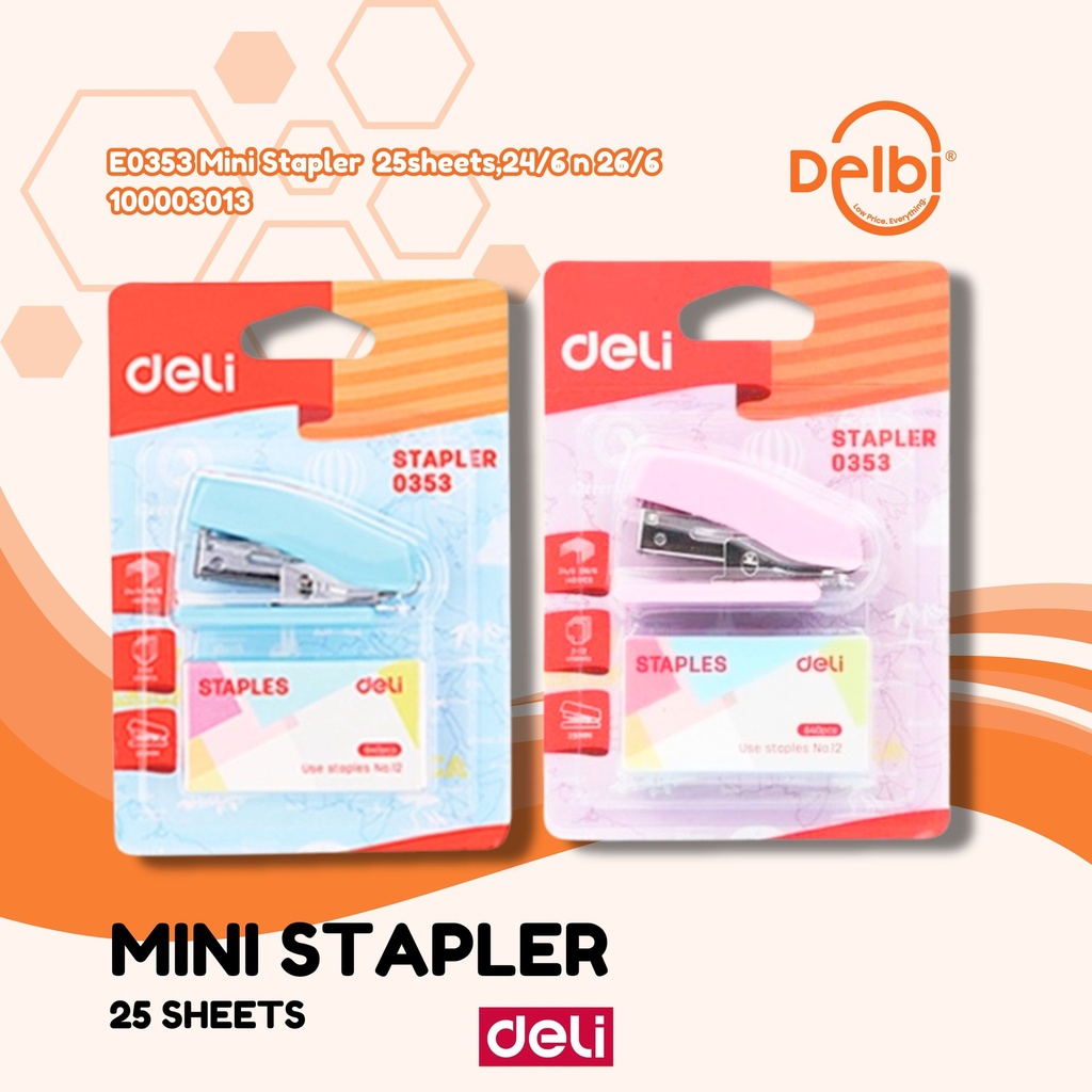 E0353 Mini Stapler 25sheets,24/6 n 26/6 HEKTER