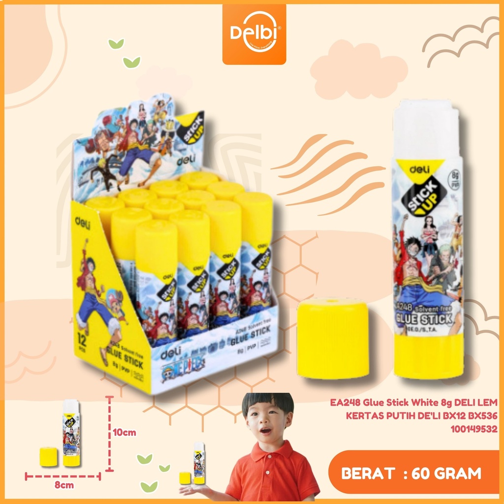 [100149532] EA248 Glue Stick White 8g DELI LEM KERTAS PUTIH DE'LI BX12 BX536