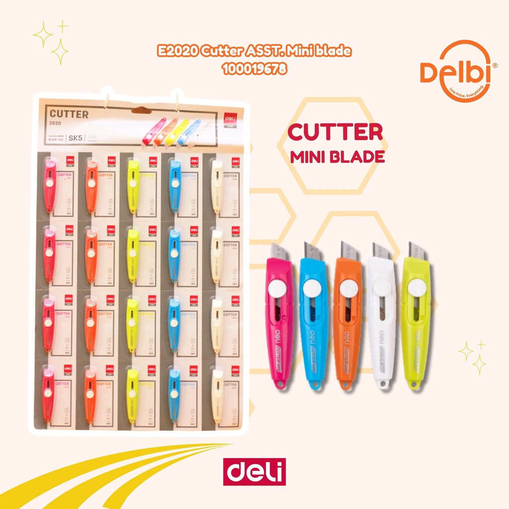 DELI E2020 Cutter ASST. Mini blade PISAU BX20 BX240