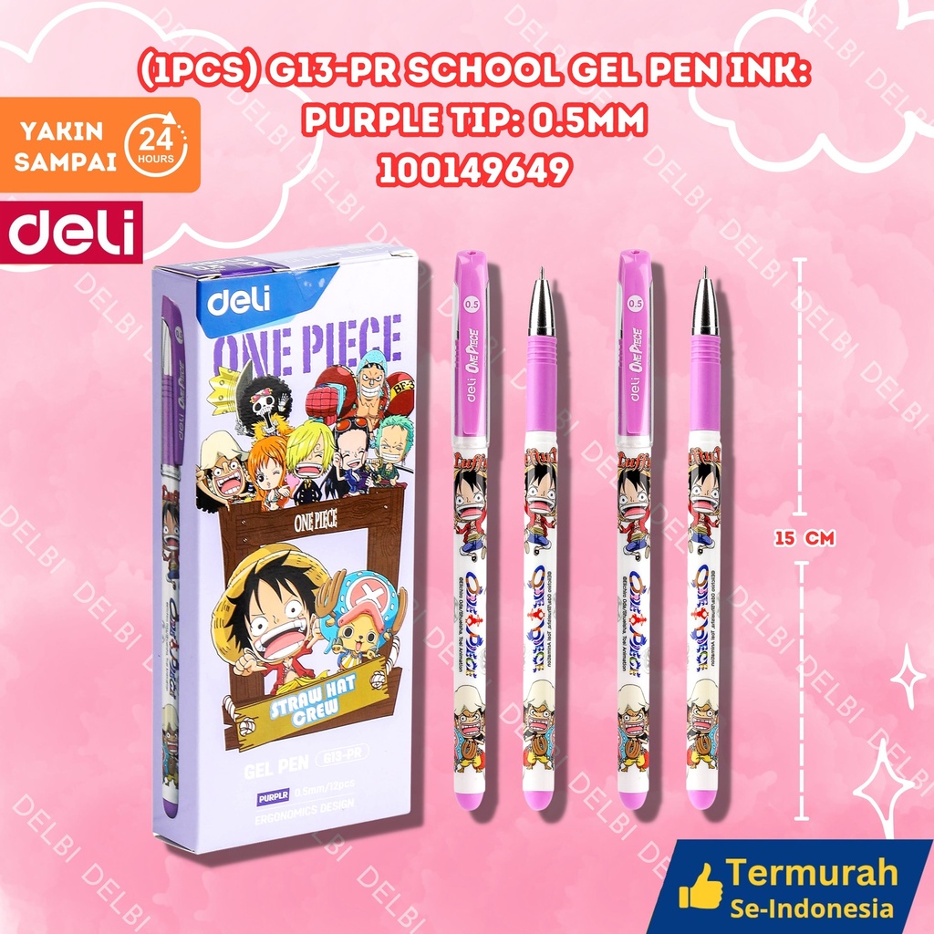 (1PCS) G13-PR School Gel Pen InkPurple Tip 0.5mm DELI PULPEN TINTA 0.5 PURPLE BX144 BX12 BX3