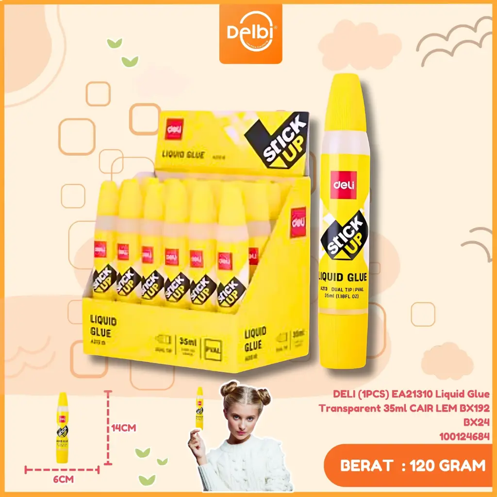 DELI (1PCS) EA21310 Liquid Glue Transparent 35ml CAIR LEM BX192 BX24