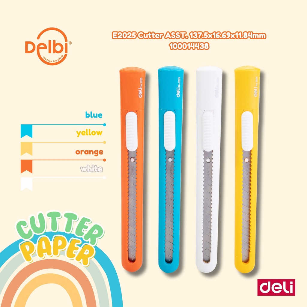 DELI E2025 Cutter ASST. 137.5x16.69x11.84mm PISAU BX48 BX864
