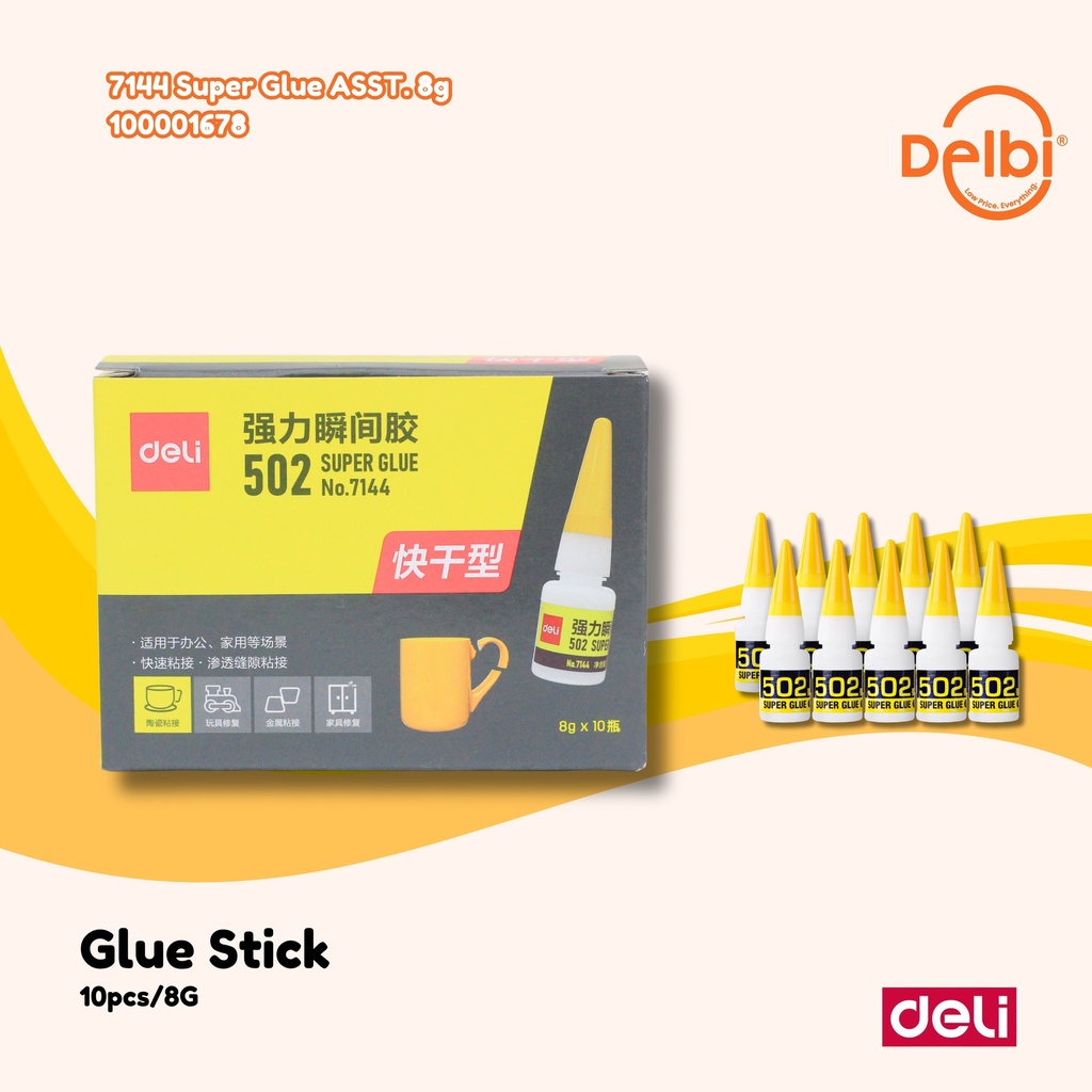 DELI 7144 Super Glue ASST. 8g LEM BX10