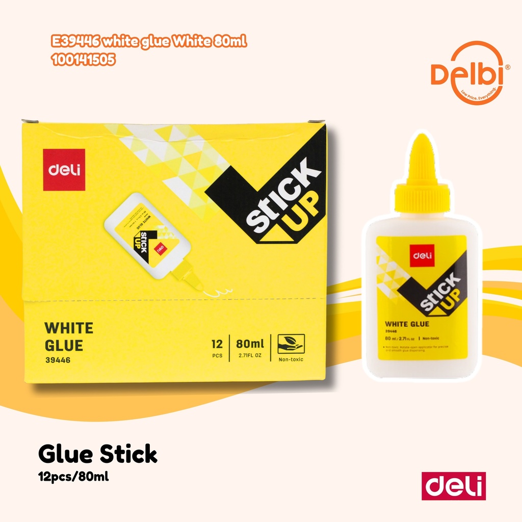 E39446 white glue 80ml LEM DELI CAIR PUTIH BX12