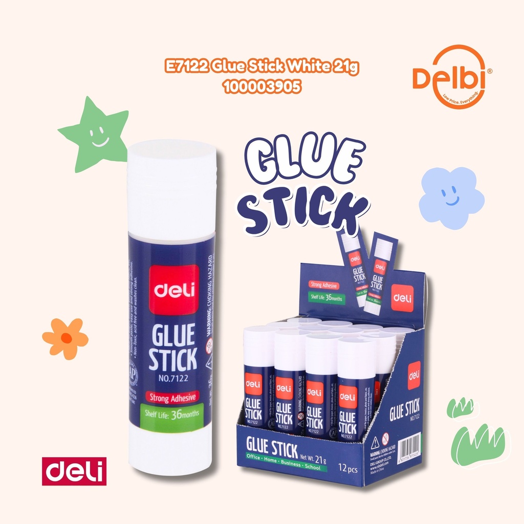 E7122 Glue Stick White 21g DELI LEM KERTAS BX12