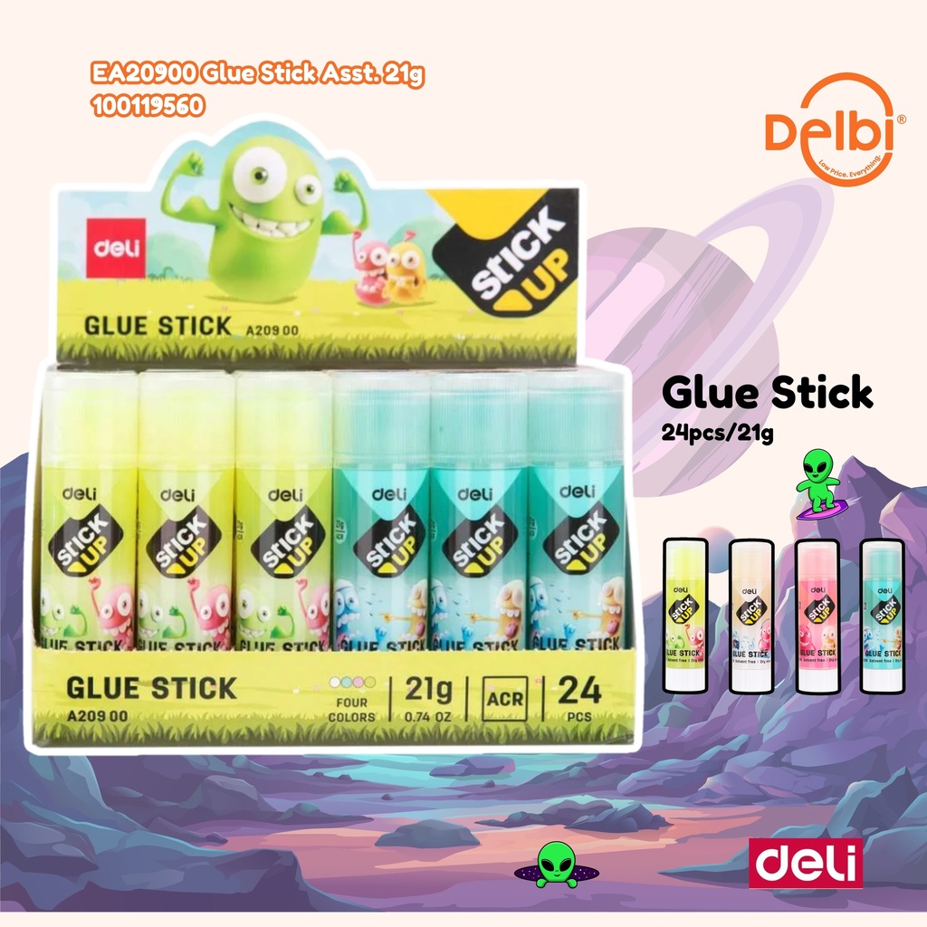 [100119560] DELI EA20900 Glue Stick Asst. 21g LEM BX24