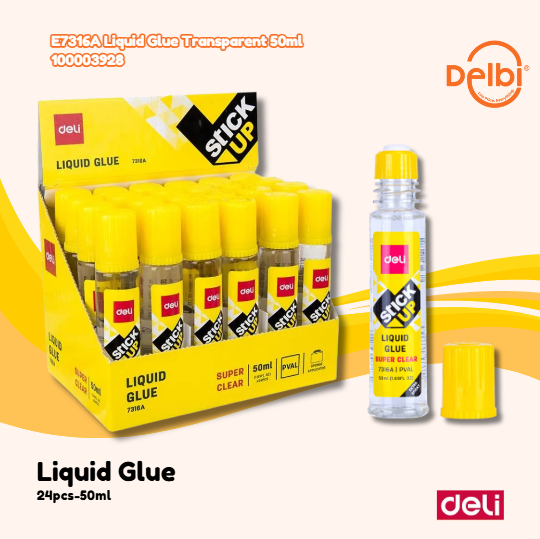 DELI E7316A Liquid Glue Transparent 50ml LEM BX24