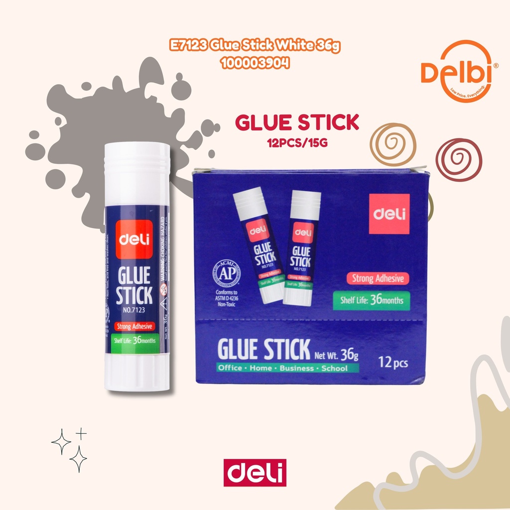 [100003904] DELI E7123 Glue Stick White 36g LEM BX12