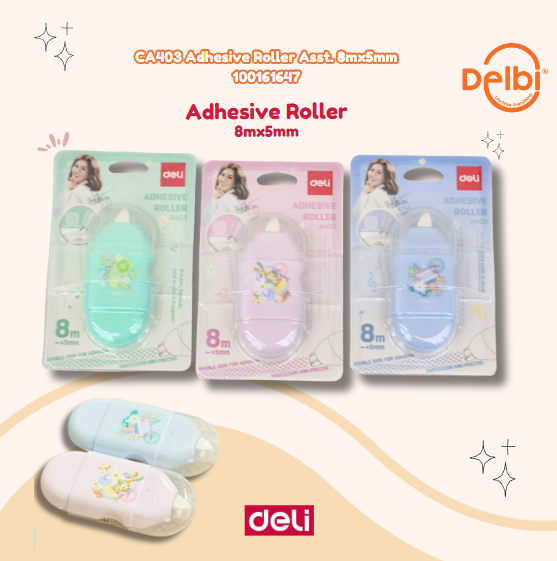 [100161647] DELI CA403 Adhesive Roller Asst. 8mx5mm BX24