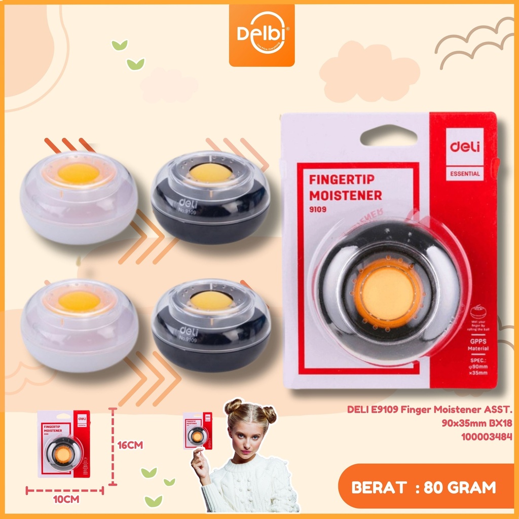 DELI E9109 Finger Moistener ASST. 90x35mm BX18