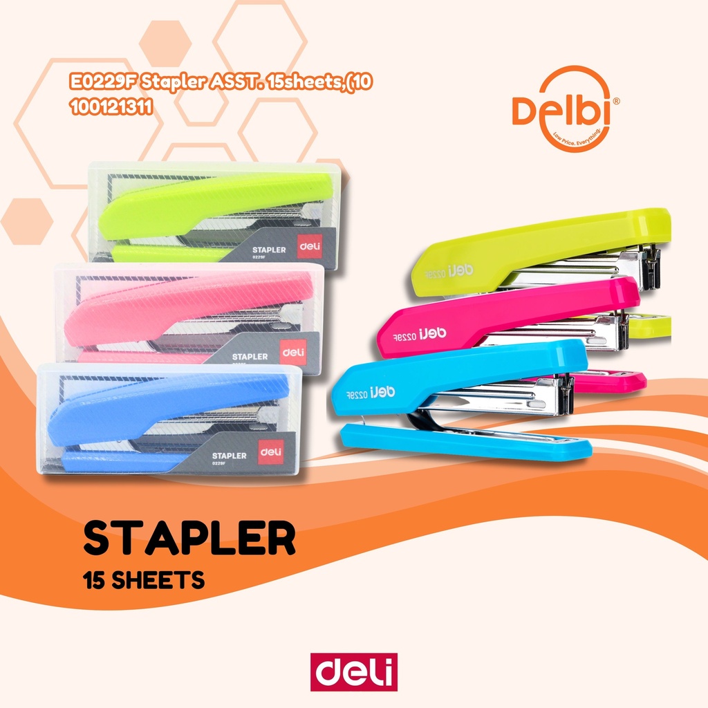 DELI E0229F Stapler ASST. 15sheets,(10 HEKTER BX12