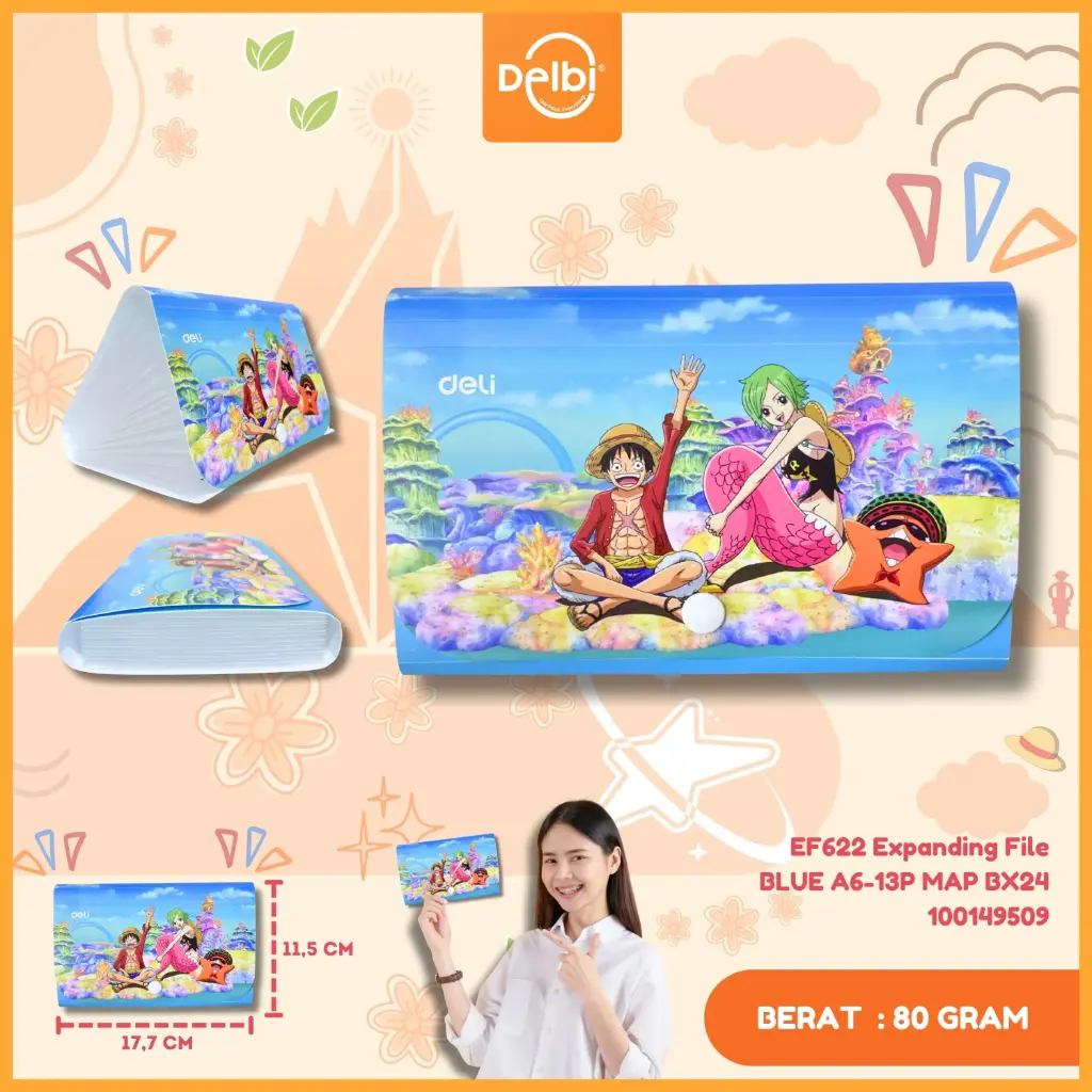 EF622 Expanding File BLUE A6-13P MAP BX24