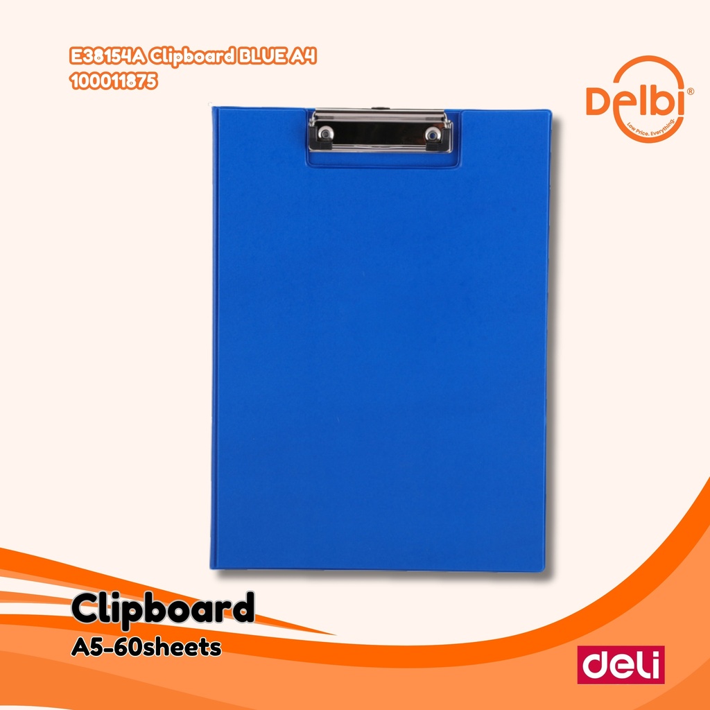 [100011875] DELI E38154A Clipboard BLUE A4 PENJEPIT KERTAS BX24