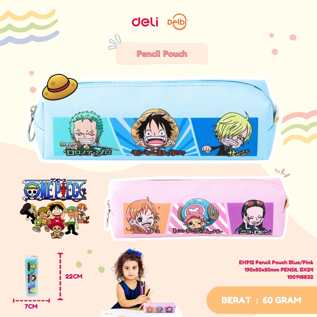 [100148832] DELI EH912 Pencil Pouch Blue/Pink 190x50x50mm PENSIL BX24