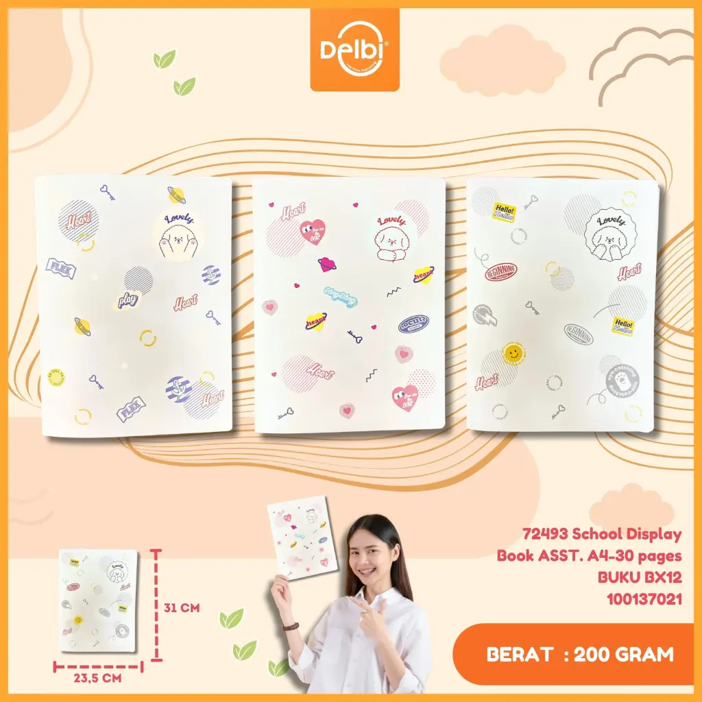 72493 School Display Book ASST. A4-30 pages BUKU BX12
