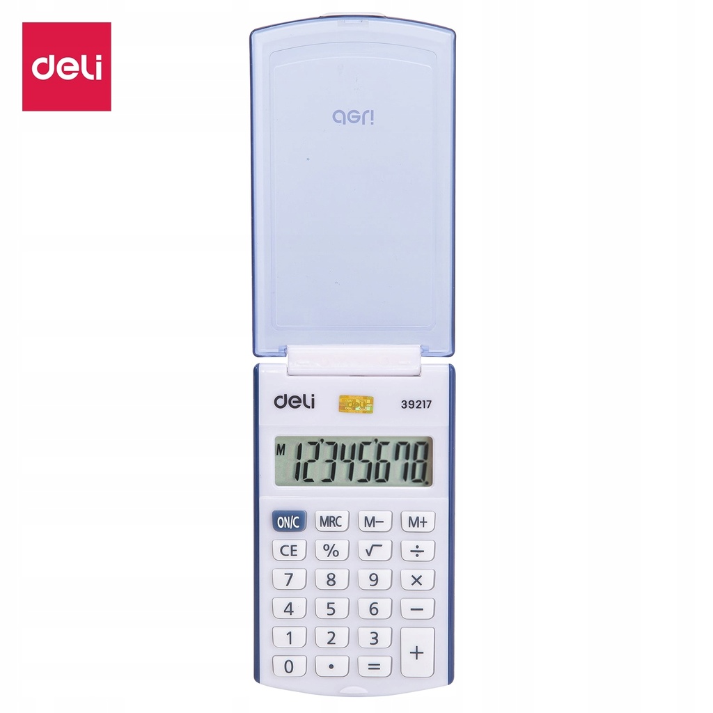 DELI E39217 Portable Calculator Blue Plastic-8 digits,h/cover KALKULATOR BX100