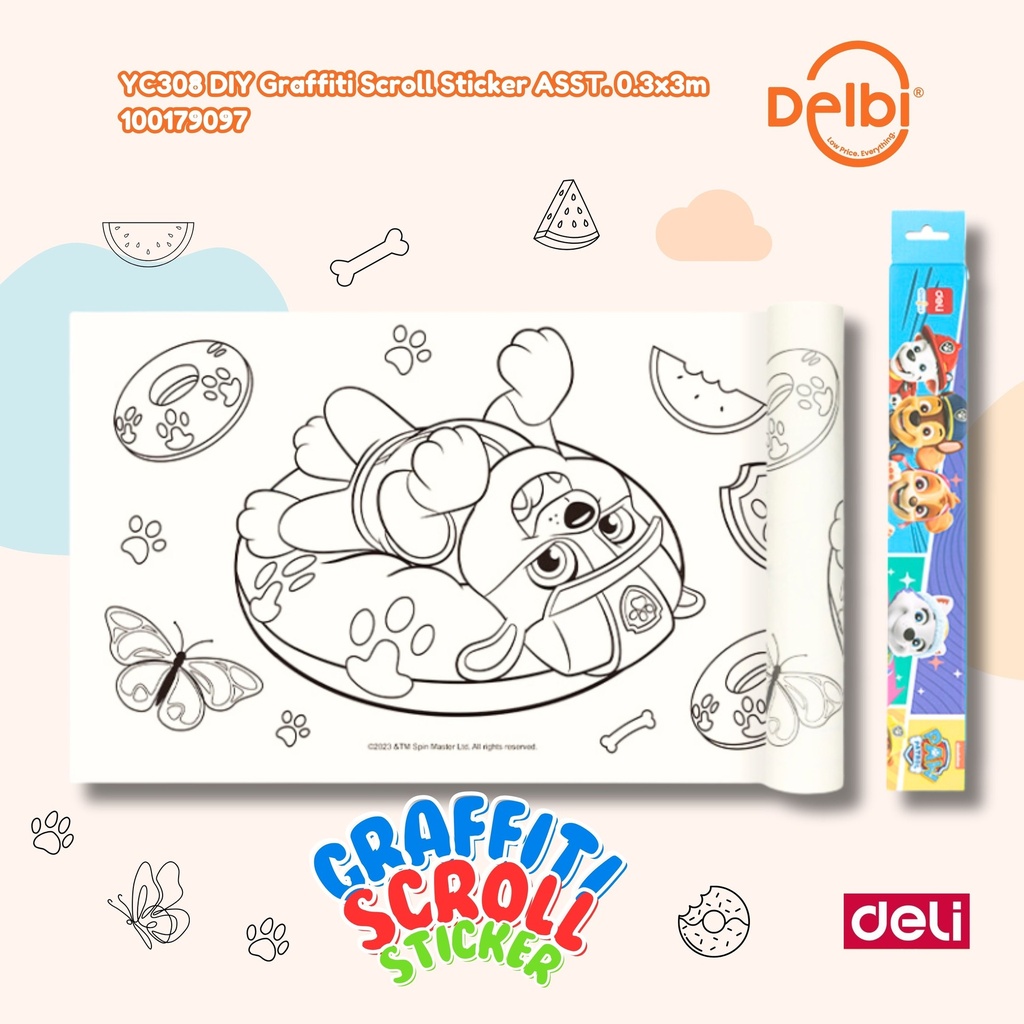 DELI YC308 DIY Graffiti Scroll Sticker ASST. 0.3x3m