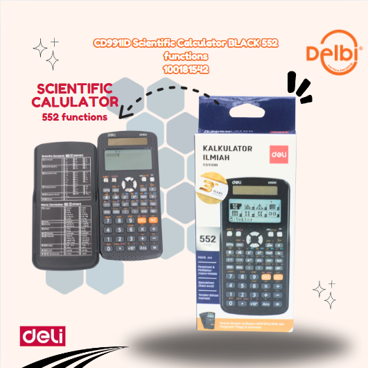DELI CD991ID Scientific Calculator BLACK 552 functions KALKULATOR BX20