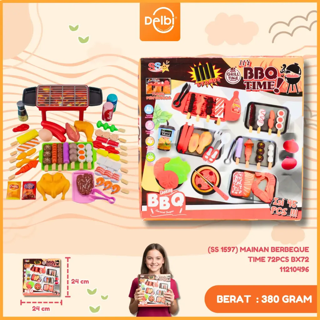 (SS 1597) MAINAN BERBEQUE TIME 72PCS BX72