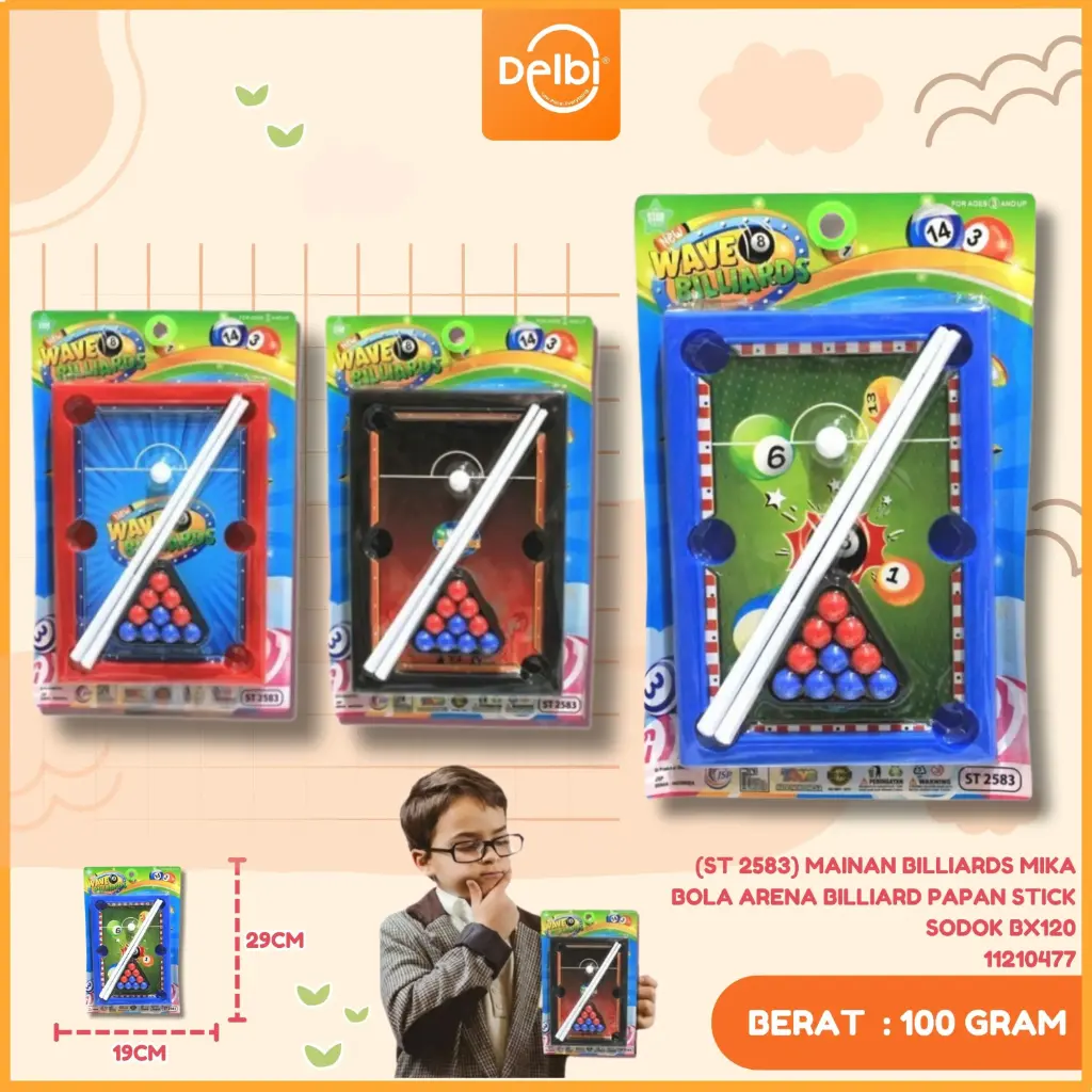 (ST 2583) MAINAN BILLIARDS MIKA BOLA ARENA BILLIARD PAPAN STICK SODOK BX120