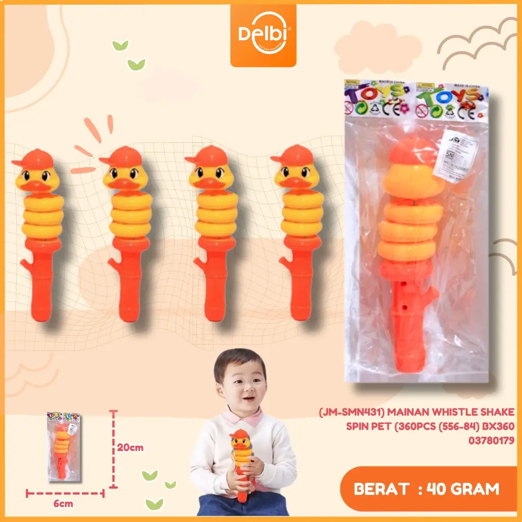 (JM-SMN431) MAINAN WHISTLE SHAKE SPIN PET (360PCS (556-84) BX360