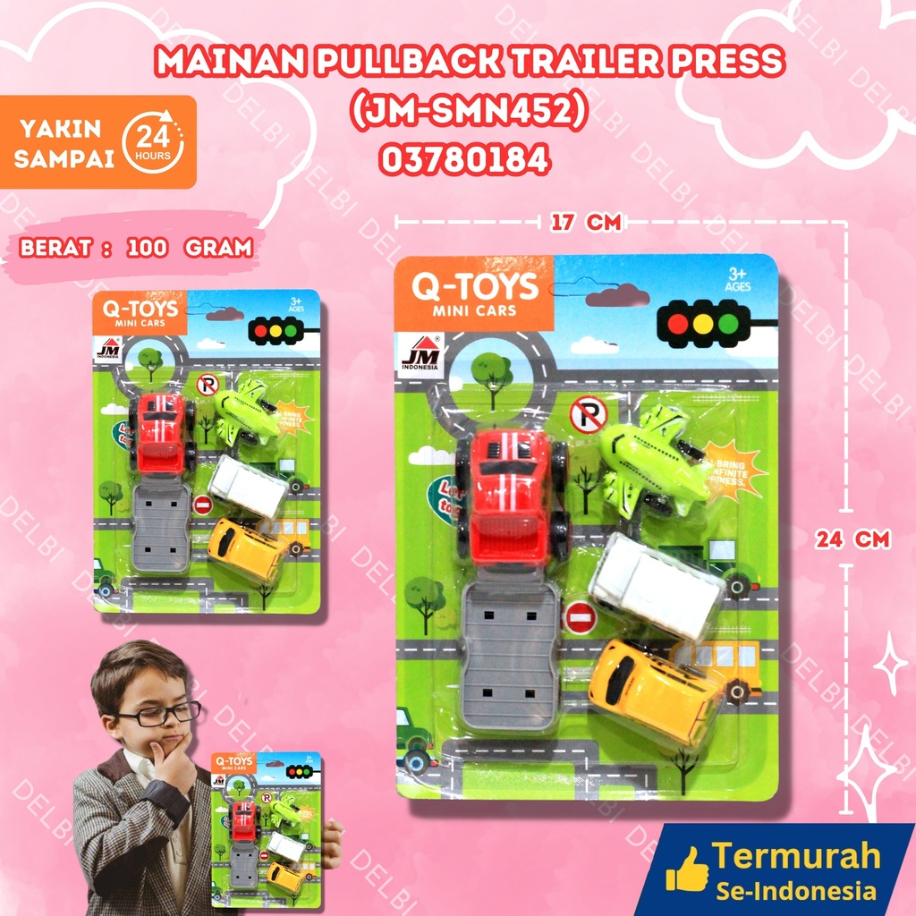 (JM-SMN452) MAINAN PULLBACK TRAILER PRESS (256PCS (261-3) BX256