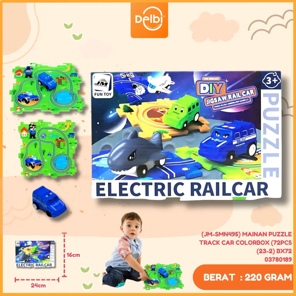 [03780189] (JM-SMN495) MAINAN PUZZLE TRACK CAR COLORBOX (72PCS (23-2) BX72
