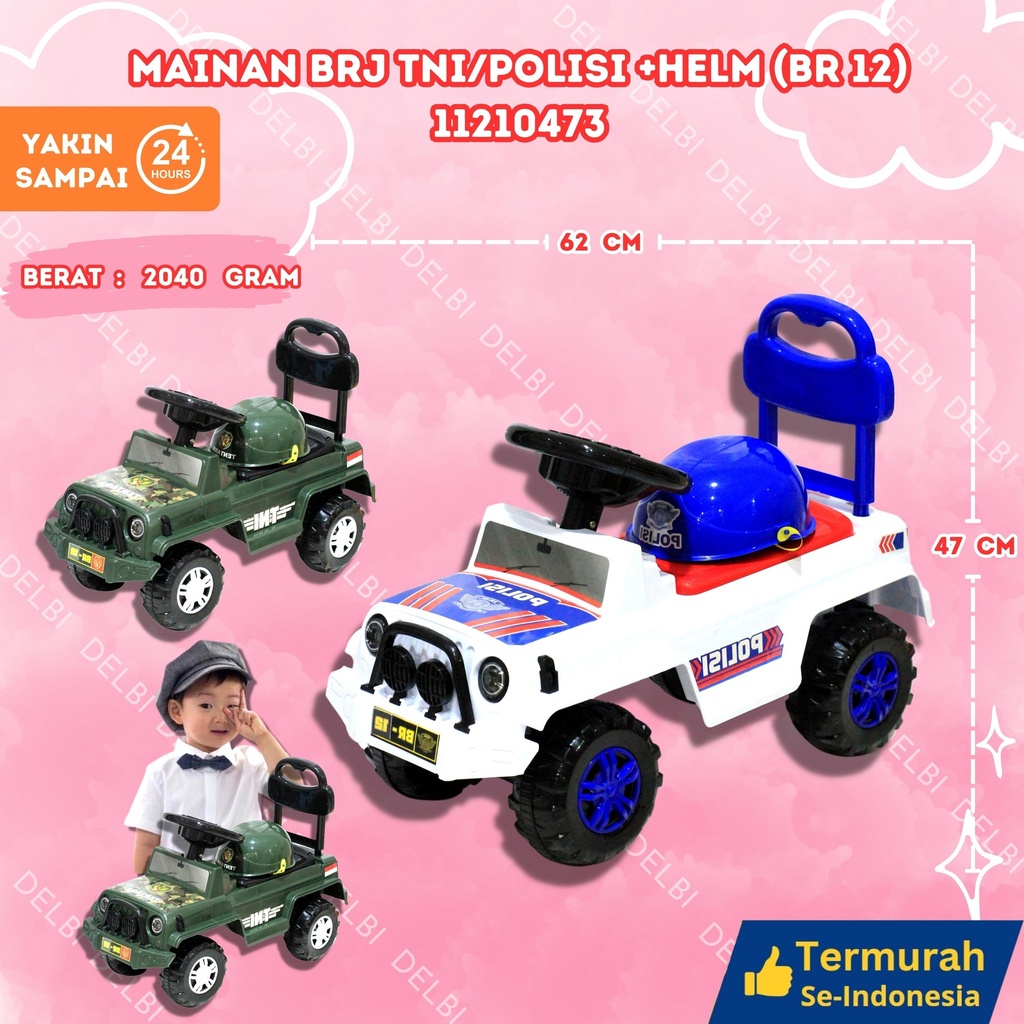 (BR 12) MAINAN BRJ TNI/POLISI +HELM 6PCS BX6