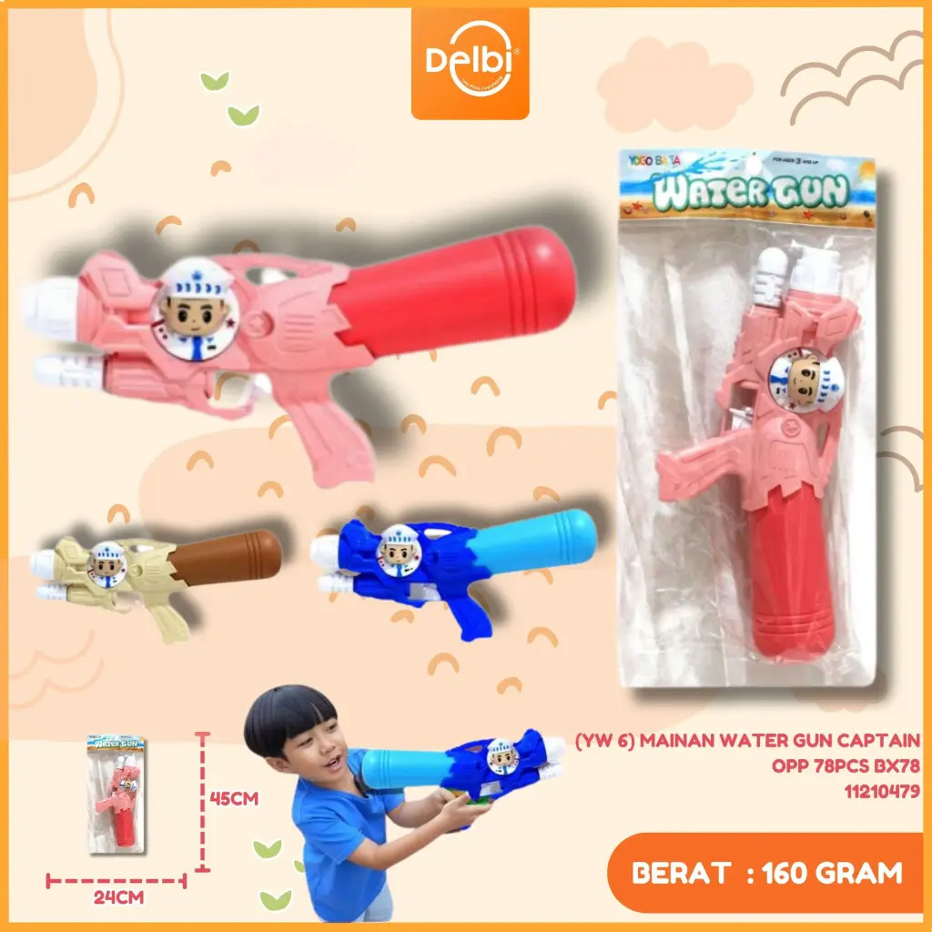 (YW 6) MAINAN WATER GUN CAPTAIN OPP 78PCS BX78