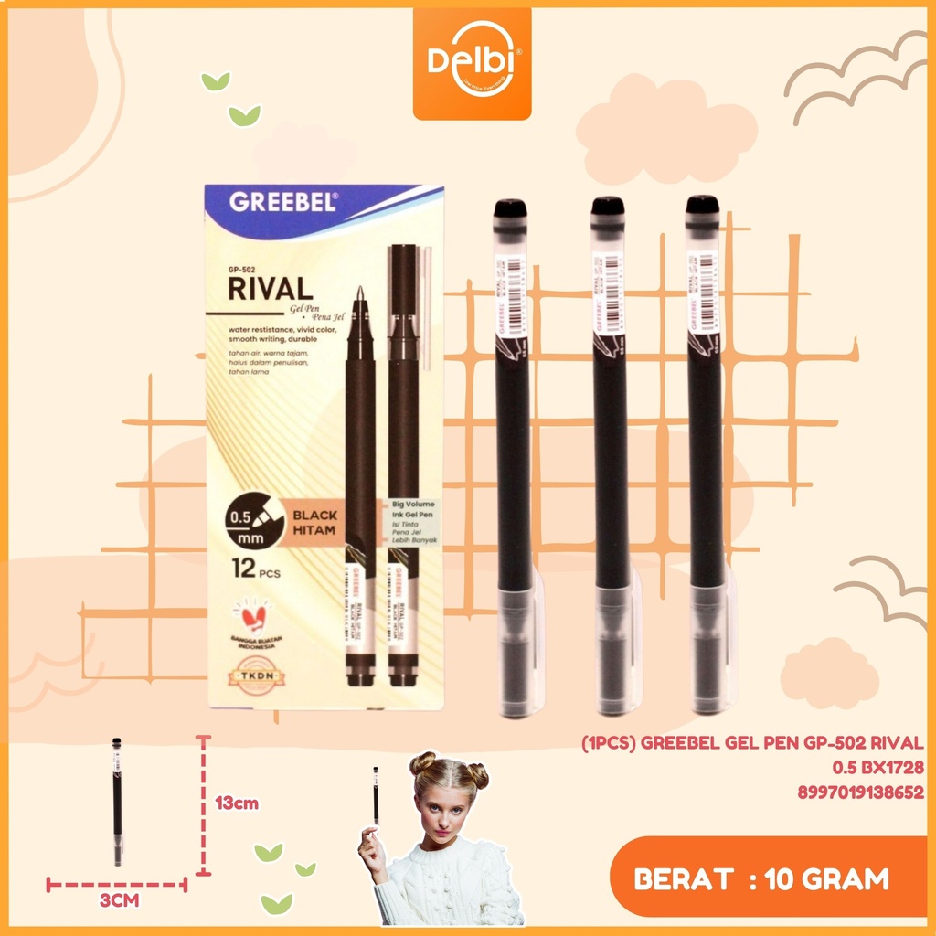 [8997019138652] (1PCS) GREEBEL GEL PEN GP-502 RIVAL 0.5 BX1728