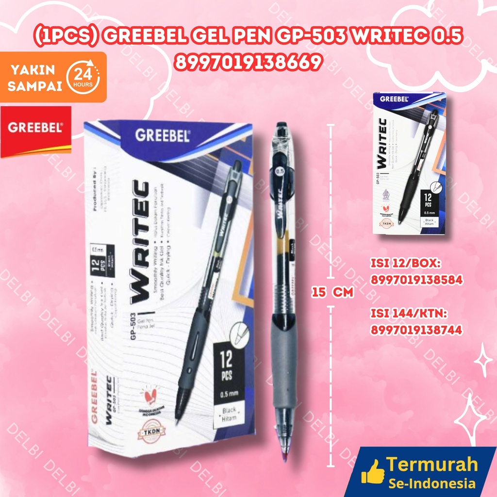 (1PCS) GREEBEL GEL PEN GP-503 WRITEC 0.5 BX144 BX12
