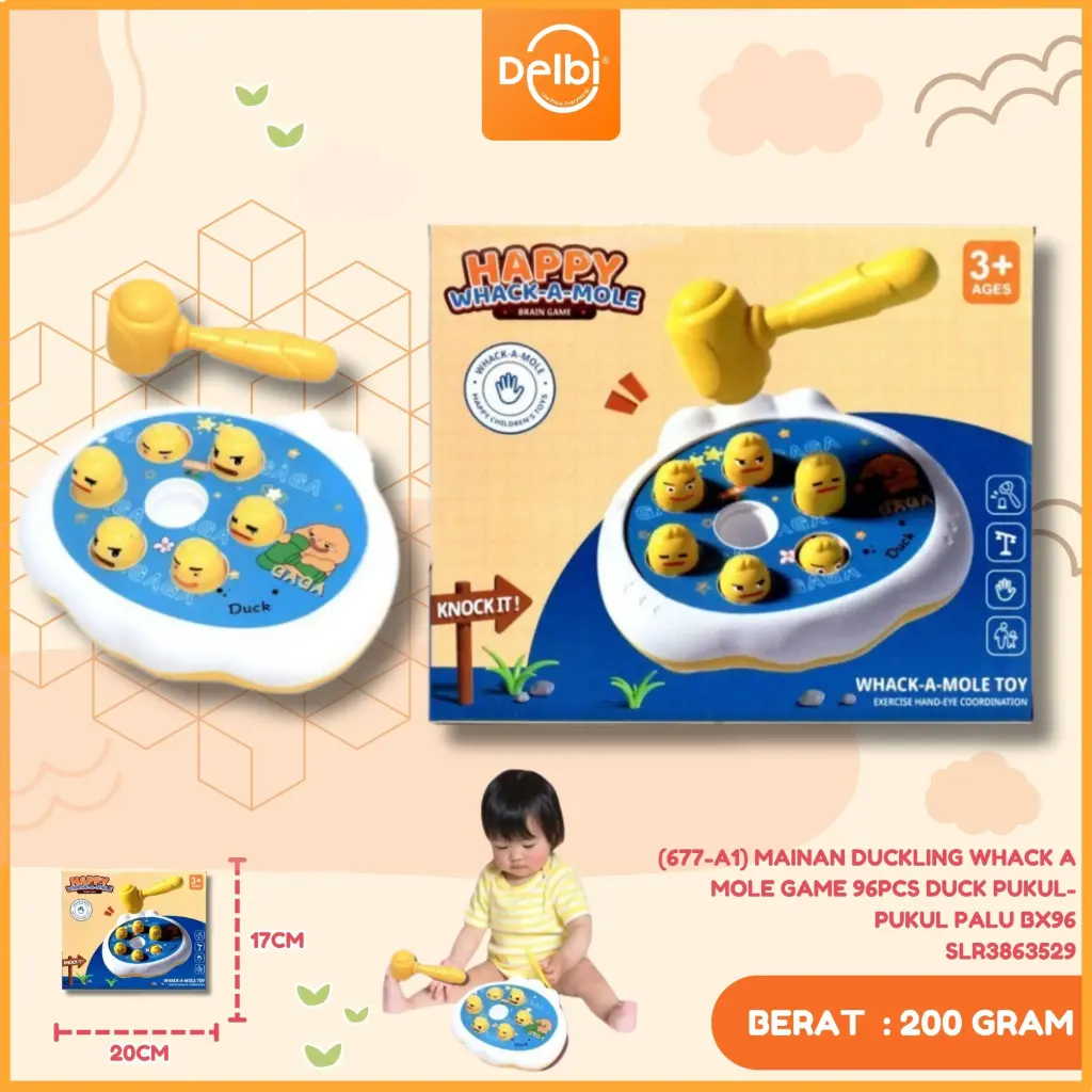 (677-A1) MAINAN DUCKLING WHACK A MOLE GAME 96PCS DUCK PUKUL-PUKUL PALU BX96
