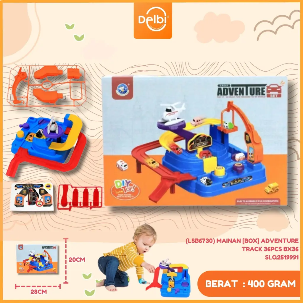 (LSB6730) MAINAN [BOX] ADVENTURE TRACK 36PCS BX36