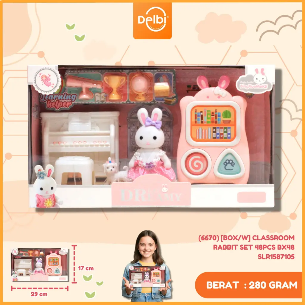 [SLR1587105] (6670) [BOX/W] CLASSROOM RABBIT SET 48PCS BX48