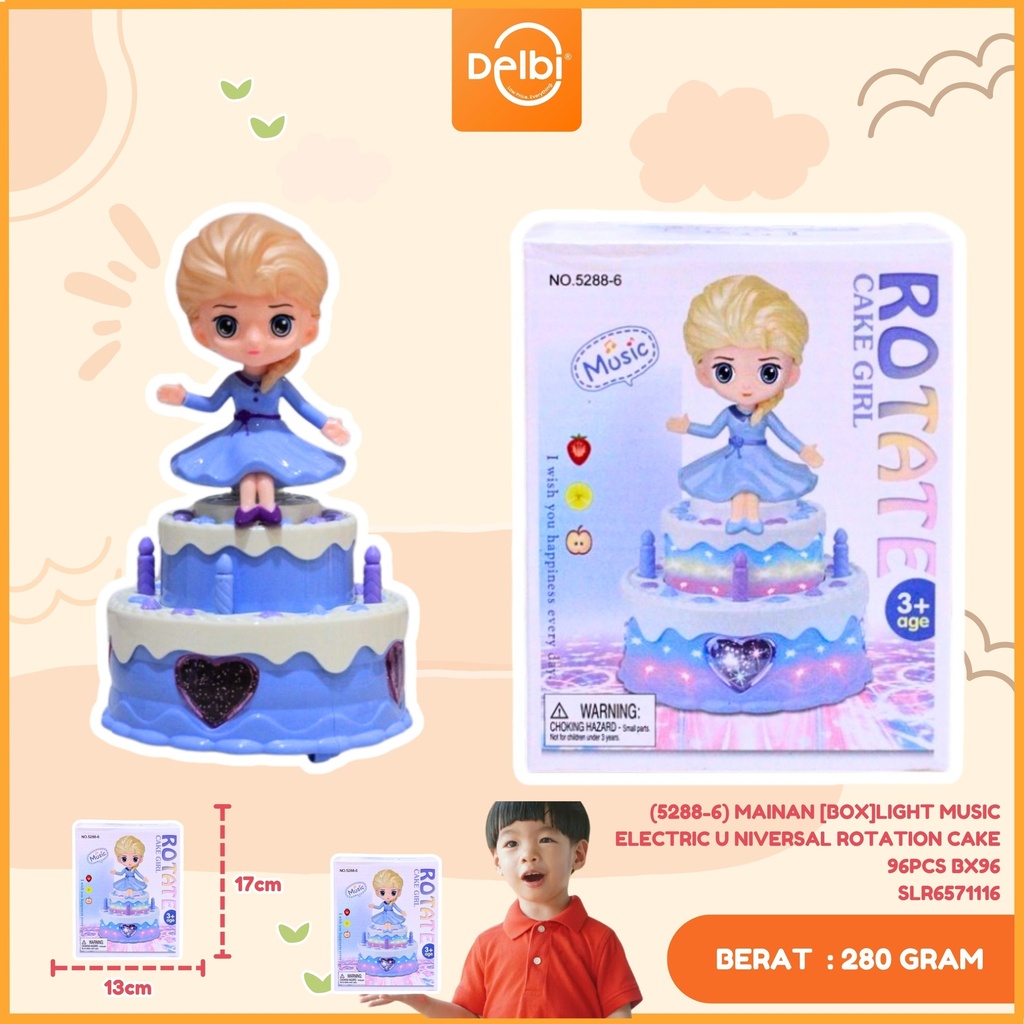 (5288-6) MAINAN [BOX]LIGHT MUSIC ELECTRIC U NIVERSAL ROTATION CAKE 96PCS BX96