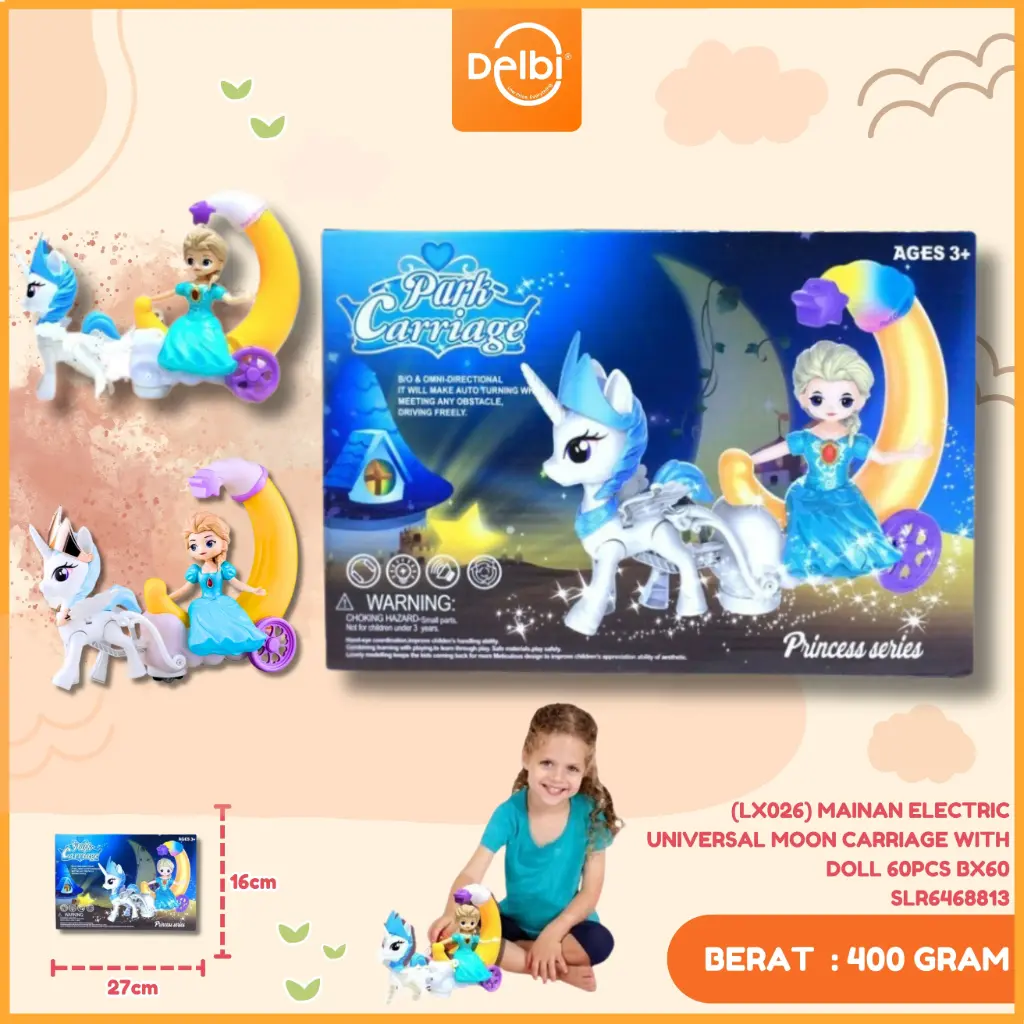 [SLR6468813] (LX026) MAINAN ELECTRIC UNIVERSAL MOON CARRIAGE WITH DOLL 60PCS BX60