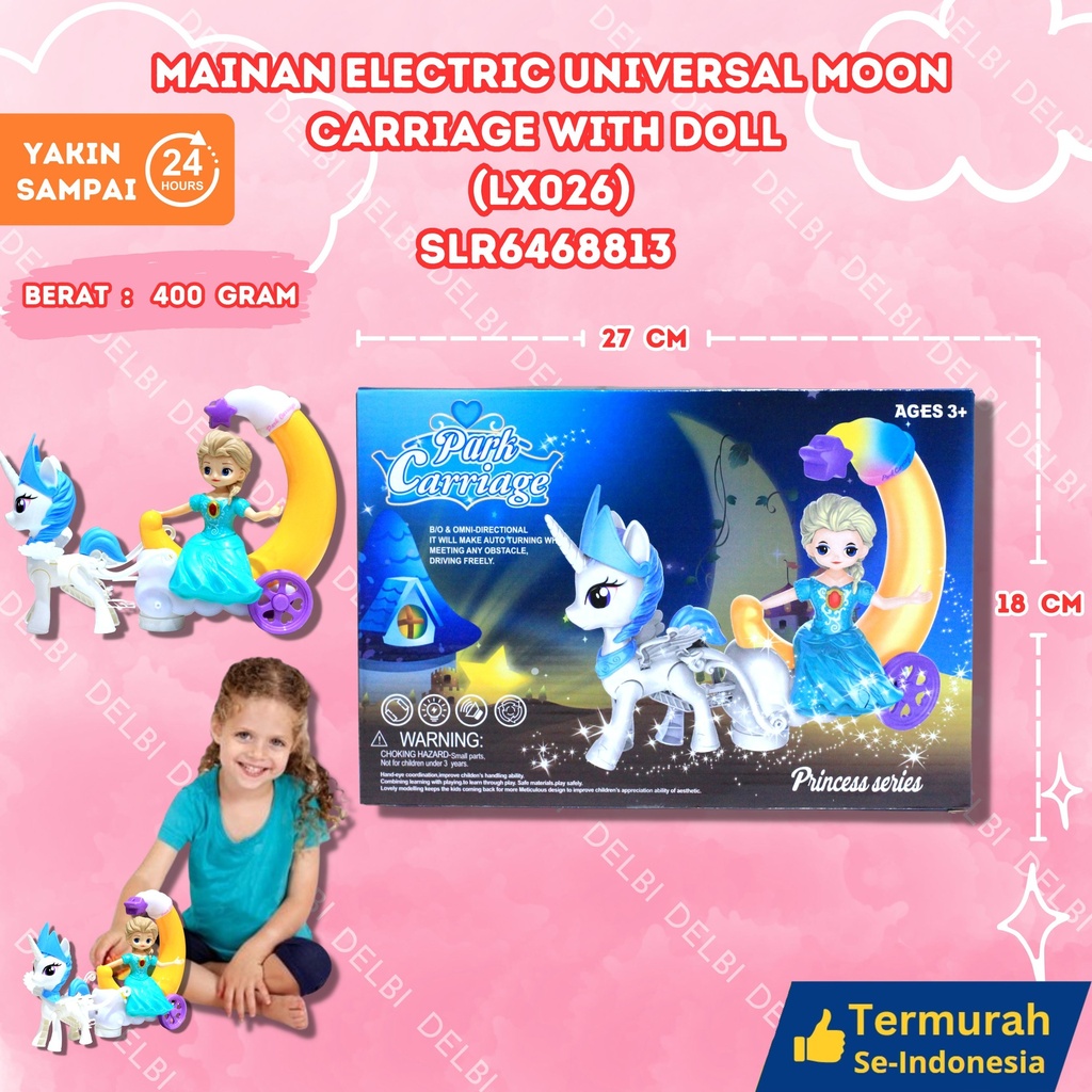 (LX026) MAINAN ELECTRIC UNIVERSAL MOON CARRIAGE WITH DOLL 60PCS BX60